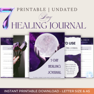 7-Day Healing Journal Printable – Self-care Digital PDF + Canva Template